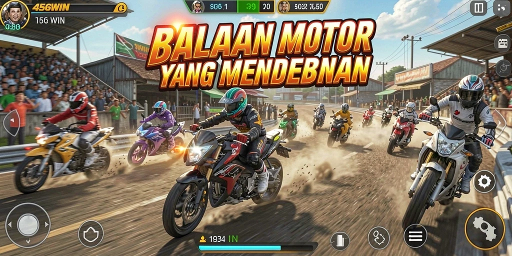 Gameplay menegangkan dalam balapan motor di 456WIN.