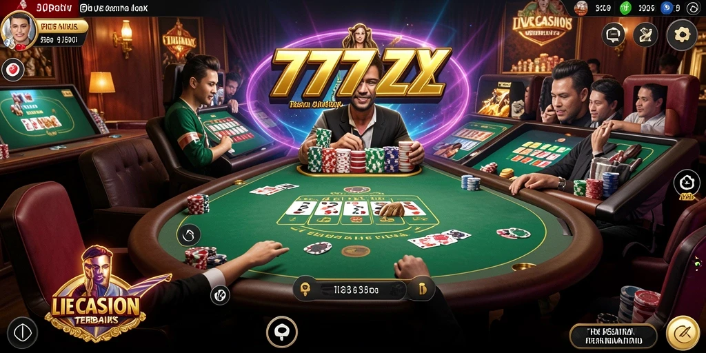 Tampilan gameplay Live Casino yang mendebarkan dan interaktif.