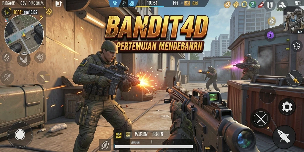 Screenshot menampilkan aksi tembak menembak di BANDIT4D yang mendebarkan.