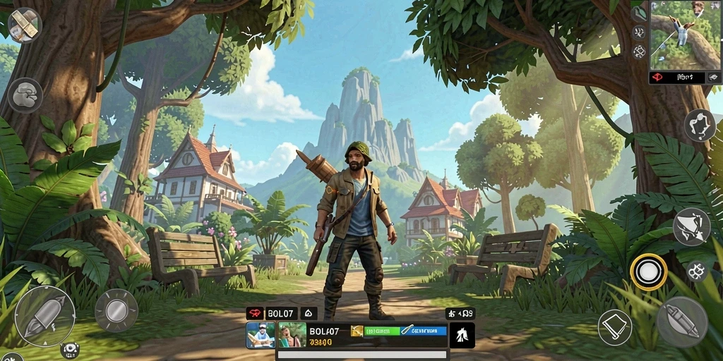 Tampilan gameplay menarik dari BOLA07 di dunia terbuka.