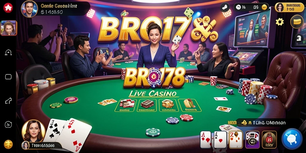 Tampilan berwarna-warni gameplay Live Casino dengan dealer langsung yang profesional.