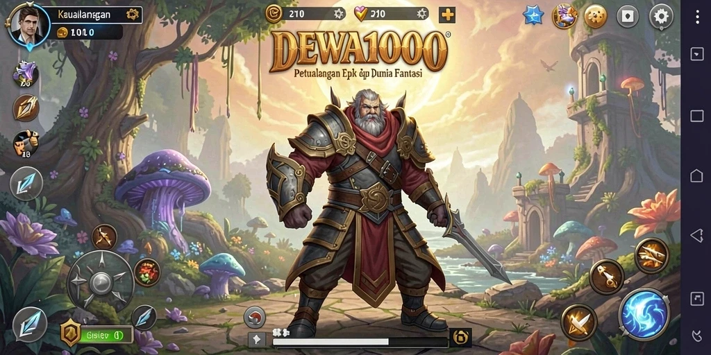 Screenshot gameplay DEWA1000 menunjukkan aksi pertarungan yang mendebarkan.