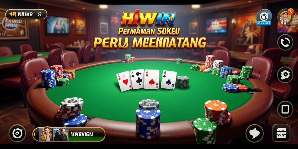 Gameplay HIWIN menampilkan aksi seru permainan Poker.