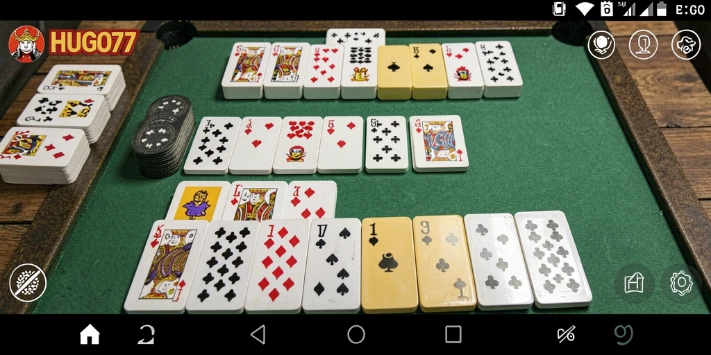 Tampilan seru gameplay Gaple di HUGO77 yang mengasyikkan.