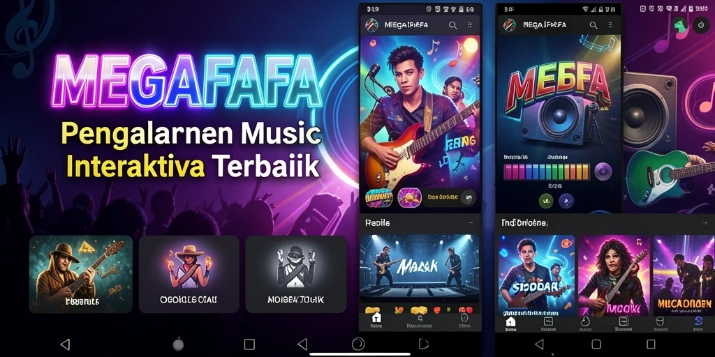 Tampilan gameplay musik yang menarik dan interaktif.