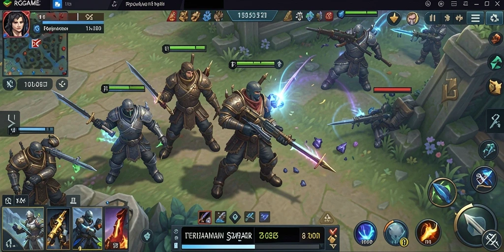 Tangkapan layar RPGAME menunjukkan aksi strategi yang seru dalam pertempuran.
