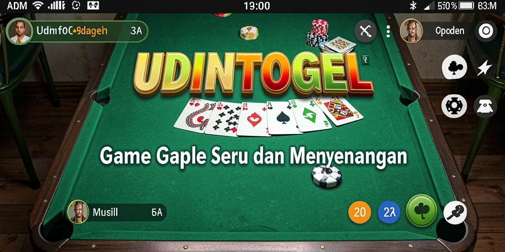 Screenshot gameplay UDINTOGEL menampilkan keseruan bermain Gaple.